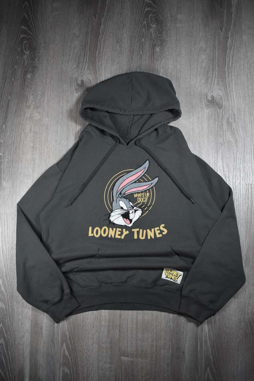 Looney Tunes Bugs Bunny 'What's Up Doc?' Embroidered Graphic Hoodie
